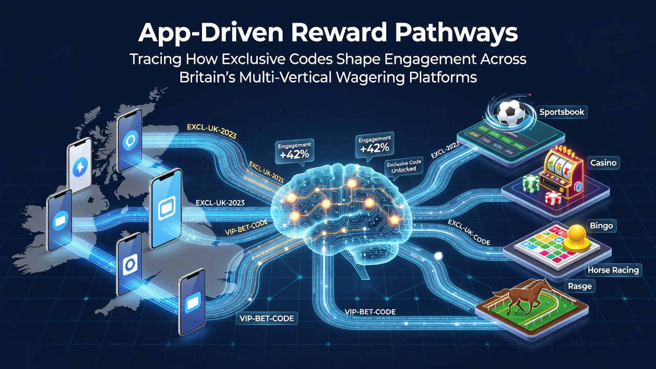 Smartphone screen displaying exclusive betting app codes and reward pathways for UK multi-vertical wagering platforms