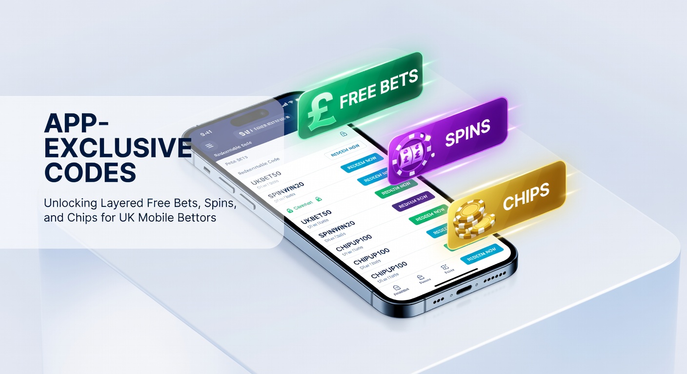 Close-up of fingers typing a promo code into a mobile betting app, with reward icons layering on screen