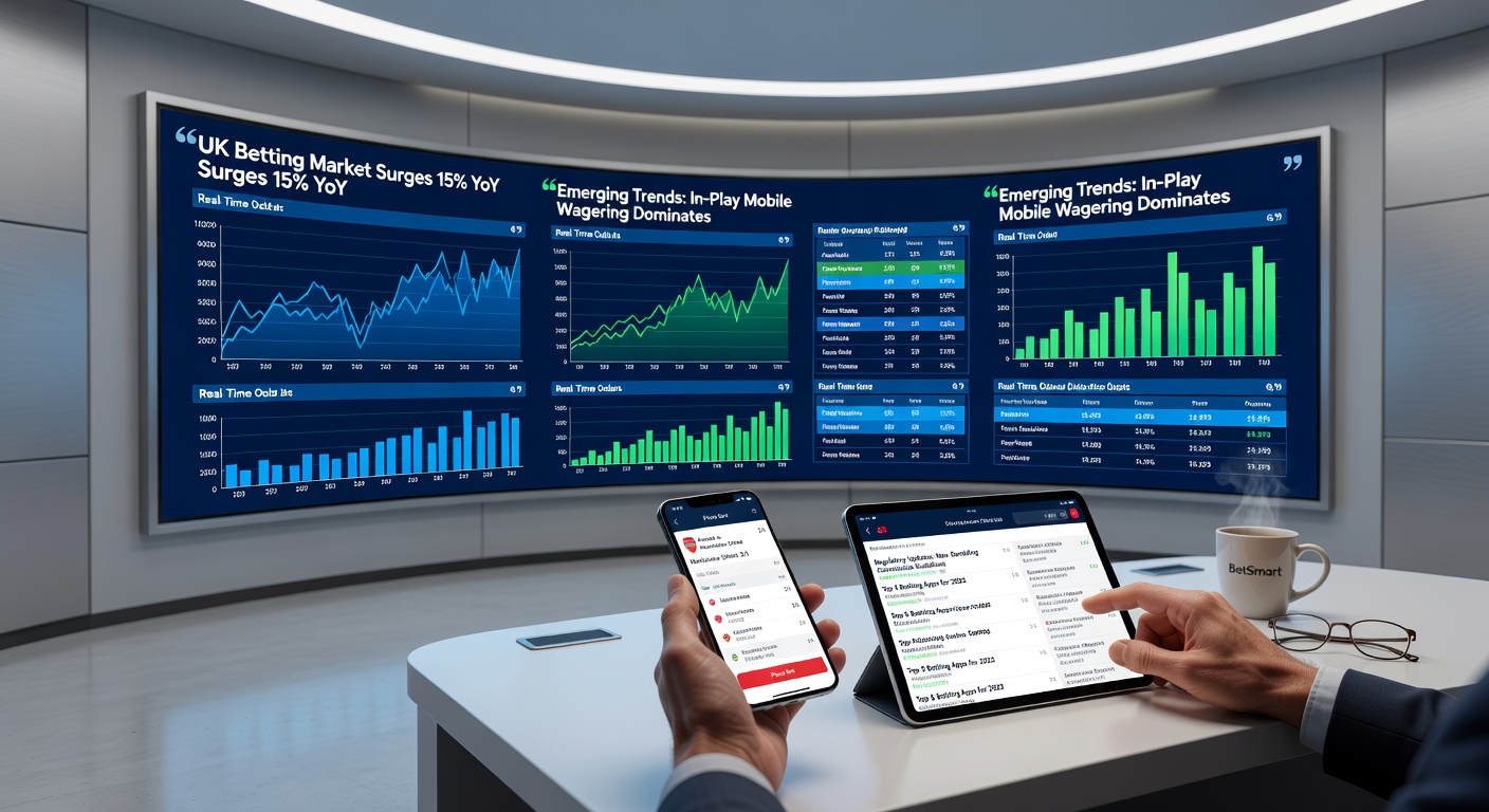 Graphic illustrating financial data analysis for gambling risk assessment, featuring charts and credit agency icons