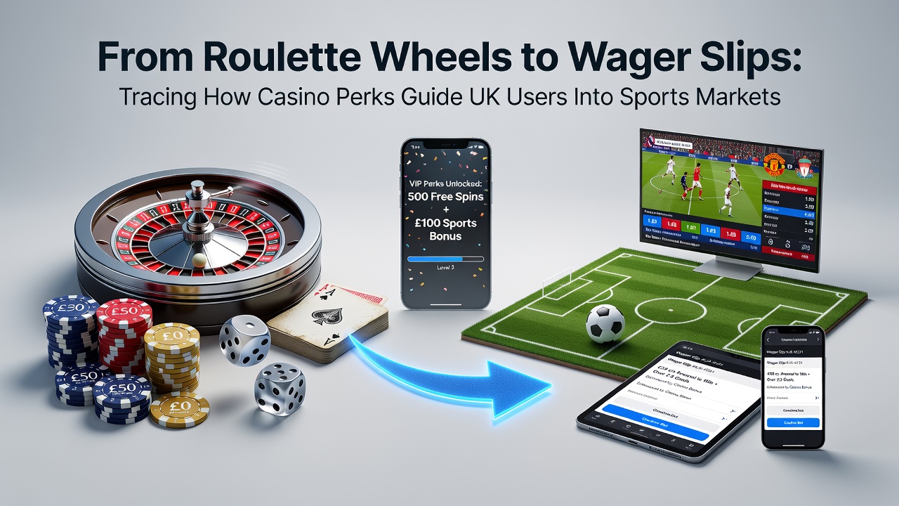 UK mobile screen displaying casino bonus progress bar leading into sports betting section