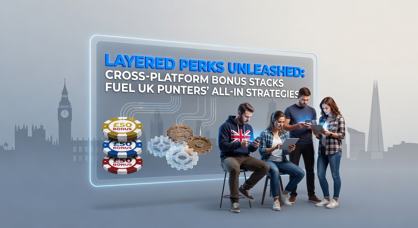 UK punter analyzing multiple betting apps on a smartphone screen, highlighting bonus notifications layered across platforms