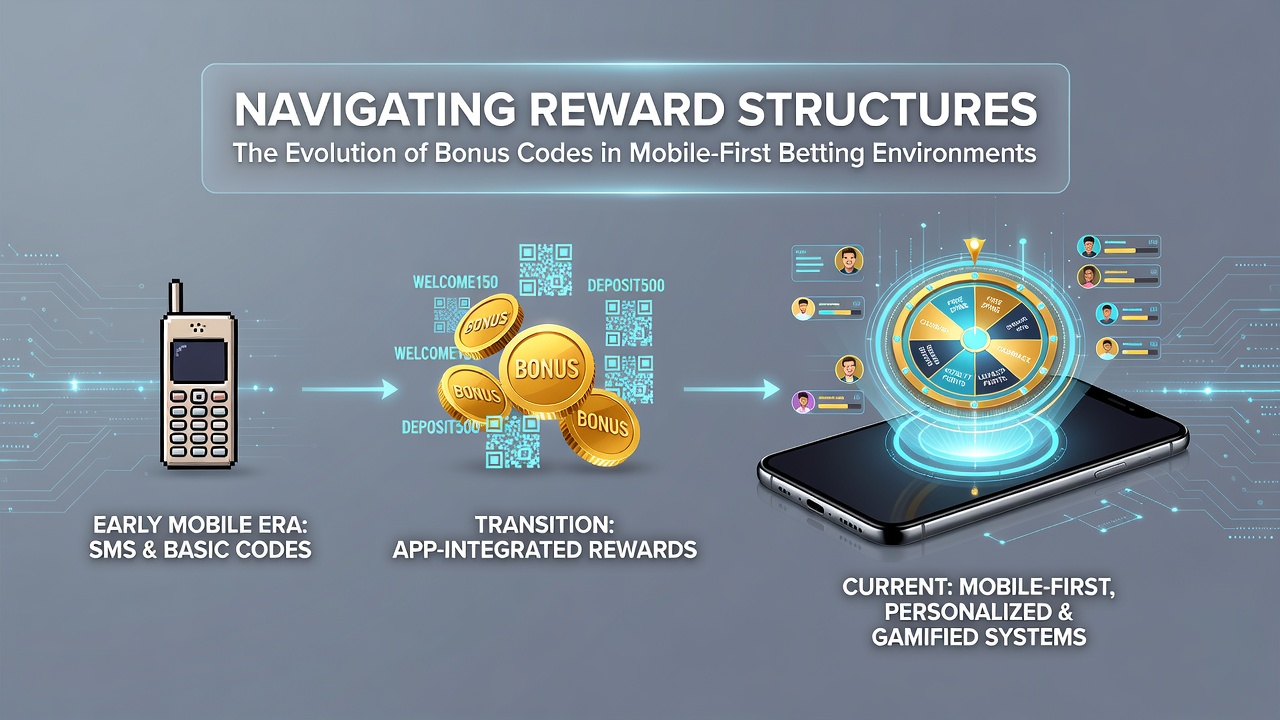 Smartphone screen displaying evolving bonus code interfaces in mobile betting apps