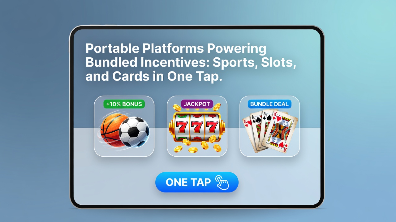 Mobile app interface displaying sports betting odds alongside slot games and card tables with shared reward indicators