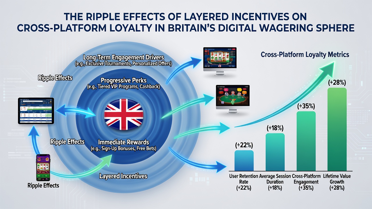 Infographic showing user flow between multiple UK betting apps driven by stacked incentive layers